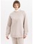 Oversize Geniş Kalıp Bisiklet Yaka Kalın Basic Düz Sweatshirt 8