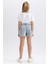 Kız Çocuk Kargo Fit Jean Şort 8