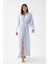 Kadın Uzun Mavi Penye Sabahlık 1