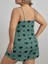 Büyük Beden Yeşil Kalp Desen Pamuklu Şortlu Pijama Takımı 3