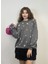 Kadın Bisiklet Yaka Yırtık Detaylı Oversize Uzun Kollu Sweatshirt 6