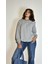 Kadın Bisiklet Yaka Yırtık Detaylı Oversize Uzun Kollu Sweatshirt 5