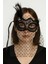 Bfs siyah Renk Siyah Puantiyeli Duvaklı Incili Parti Maskesi 4