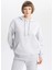 Relax Fit Kapüşonlu Kanguru Cepli Kalın Basic Düz Sweatshirt 8