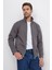 Unisex Relax Fit Rahat Kesim Pamuklu Içi Polarlı Fermuarlı Gri Dik Yaka Flato Cepli Sweatshirt Hırka 5