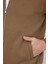 Unisex Relax Fit Rahat Kesim Pamuklu Içi Polarlı Fermuarlı Kahverengi Dik Yaka Flato Cep Sweatshirt Hırka 3