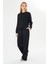 Kadın Modal Kumaş Rahat Kalıp Eşofman Takımı Siyah 8509-S 4