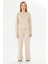 Kadın Modal Kumaş Rahat Kalıp Eşofman Takımı Bej 8509-B 1