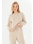 Kadın Modal Kumaş Rahat Kalıp Eşofman Takımı Bej 8509-B 4