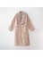 Zaira Kadın Bornoz %100 Organik Pamuk El Nakışlı Pudra 1