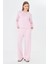 Kadın Modal Kumaş Rahat Kalıp Eşofman Takımı Pembe 8509-P 2