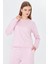 Kadın Modal Kumaş Rahat Kalıp Eşofman Takımı Pembe 8509-P 4