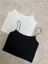Kadın Pamuklu Crop Top Askılı Büstiyer 2 Adet Beyaz ve Siyah Renk Seçenekleriyle 6