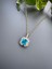 Mavi Taşlı Çelik Kolye 2
