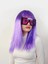 Bfs Lila Renk Uzun Düz Parti Peruğu 1