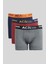 Erkek Lacivert-bordo-antrasit 3'lü Pamuklu Esnek Boxer Paketi 1
