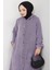 Çizgi Detay Kapüşonlu Kaşe Kap 1634 - Lila 2