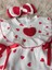 Kırmızı Kalpli Bebek Tulumu ve Bandana %100 Pamuklu Tulum Bebek Giyim 3