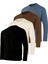 Erkek Indigo-Ekru-Kahverengi-Siyah 4'lü Paket Basic Uzun Kollu Sporcu Body 1