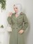 Kadın Yeşil Lastik Kollu Trençkot 3