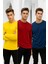 Erkek Sarı-Kırmızı-Lacivert 3'lü Paket Basic Uzun Kollu Sporcu Body 4