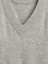 Kadın Gri Oversized V Yaka Kazak 3