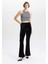 Flare Fit Kadife Kışlık Pantolon İspanyol Paça Beli Lastikli Uzun Boy 8