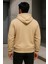 Erkek Trend Kışlık Krem Oversize Sweatshirt 5