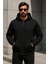 Erkek Trend Kışlık Siyah Oversize Sweatshirt 2