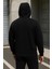 Erkek Trend Kışlık Siyah Oversize Sweatshirt 5