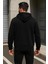Erkek Trend Kışlık Siyah Oversize Sweatshirt 6