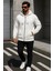 Erkek Trend Kışlık Beyaz Oversize Sweatshirt 1