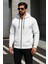 Erkek Trend Kışlık Beyaz Oversize Sweatshirt 2