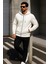 Erkek Trend Kışlık Beyaz Oversize Sweatshirt 4