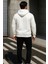 Erkek Trend Kışlık Beyaz Oversize Sweatshirt 5