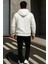 Erkek Trend Kışlık Beyaz Oversize Sweatshirt 6