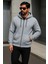 Erkek Trend Kışlık Gri Oversize Sweatshirt 3