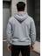 Erkek Trend Kışlık Gri Oversize Sweatshirt 5