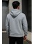 Erkek Trend Kışlık Gri Oversize Sweatshirt 6