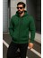 Erkek Trend Kışlık Yeşil Oversize Sweatshirt 3