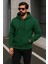 Erkek Trend Kışlık Yeşil Oversize Sweatshirt 4