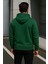 Erkek Trend Kışlık Yeşil Oversize Sweatshirt 5