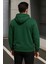 Erkek Trend Kışlık Yeşil Oversize Sweatshirt 6