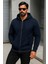 Erkek Trend Kışlık Lacivert Oversize Sweatshirt 3