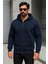 Erkek Trend Kışlık Lacivert Oversize Sweatshirt 5