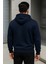 Erkek Trend Kışlık Lacivert Oversize Sweatshirt 6