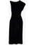 Slim Fit Asimetrik Yaka Düğüm Detaylı Kruvaze Kadife Elbise 2