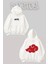 Akatsuki Logo Sırt Baskılı Beyaz Kapüşonlu Sweatshirt 1