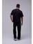 Siyah Basic Oversize Baskılı Tişört 2