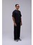 Siyah Basic Oversize Baskılı Tişört 4